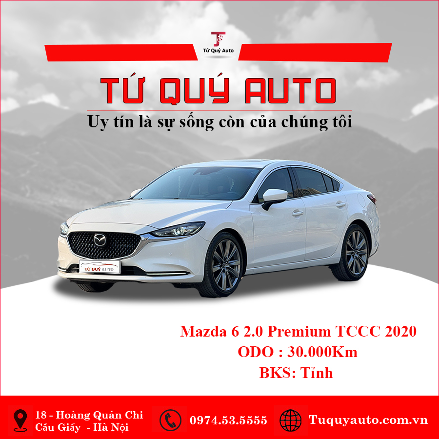 Xe Mazda 6 Premium 2.0 AT 2020 - Trắng TCCC