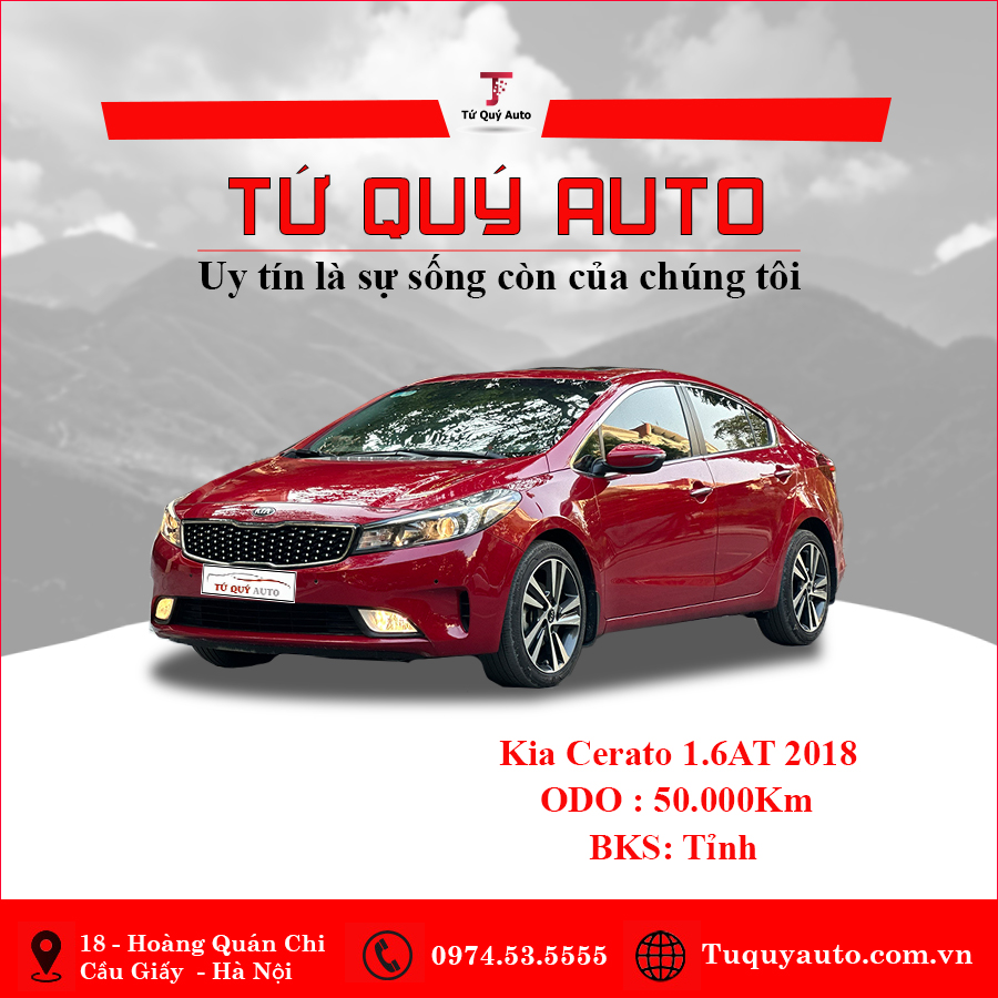 Xe Kia Cerato 1.6 AT 2018 - Đỏ