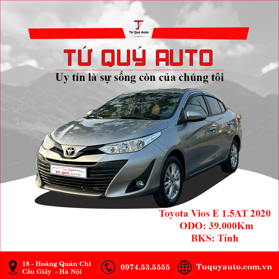 Xe Toyota Vios 1.5E CVT 2020 - Bạc