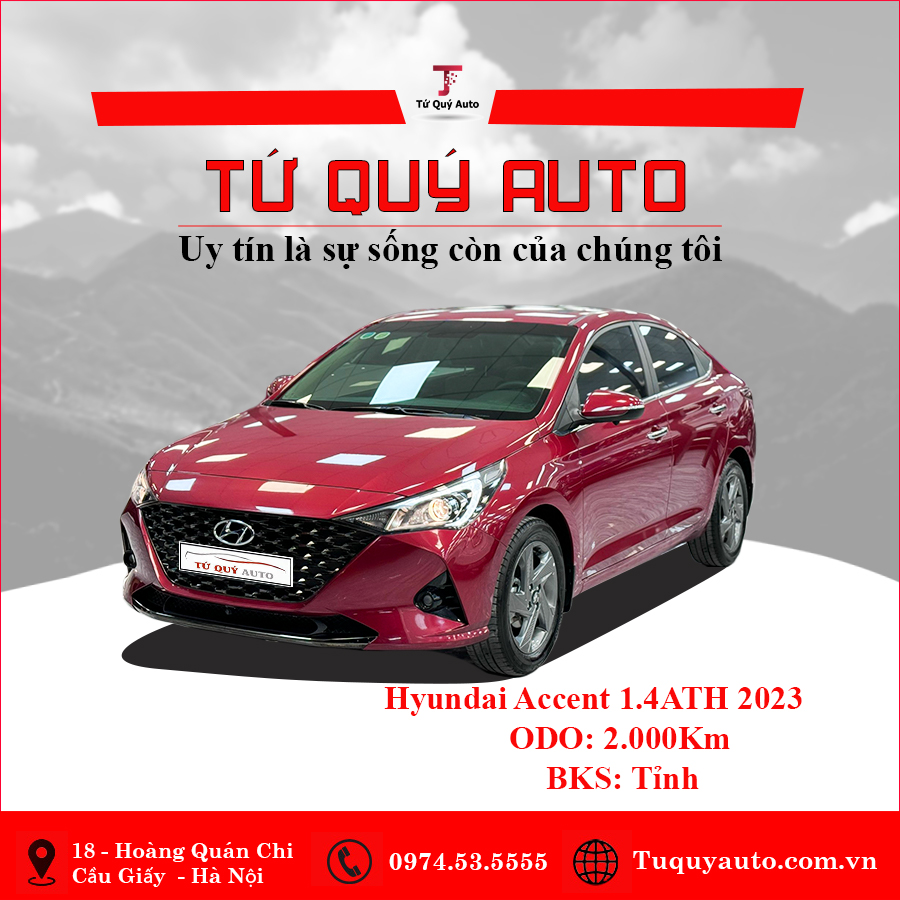 Xe Hyundai Accent 1.4 AT Đặc Biệt 2023 - Đỏ