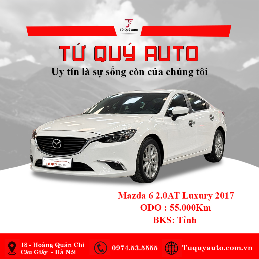 Xe Mazda 6 Luxury 2.0L 2017 - Trắng