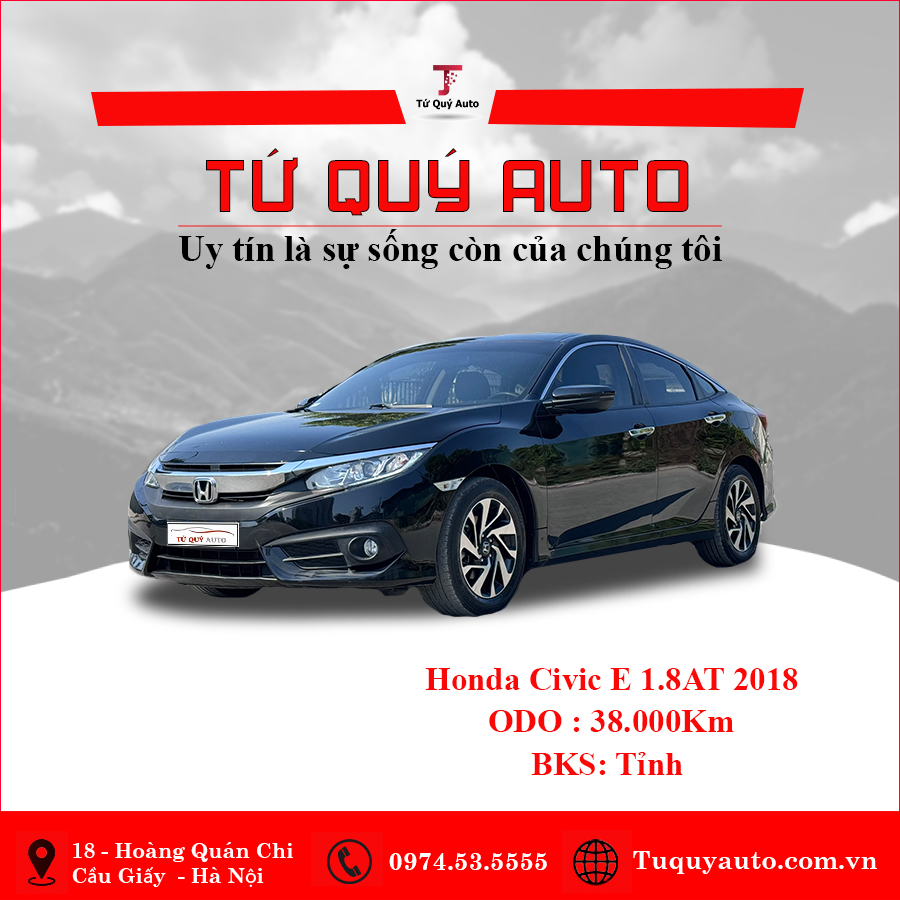 Xe Honda Civic 1.8 E 2018 - Đen