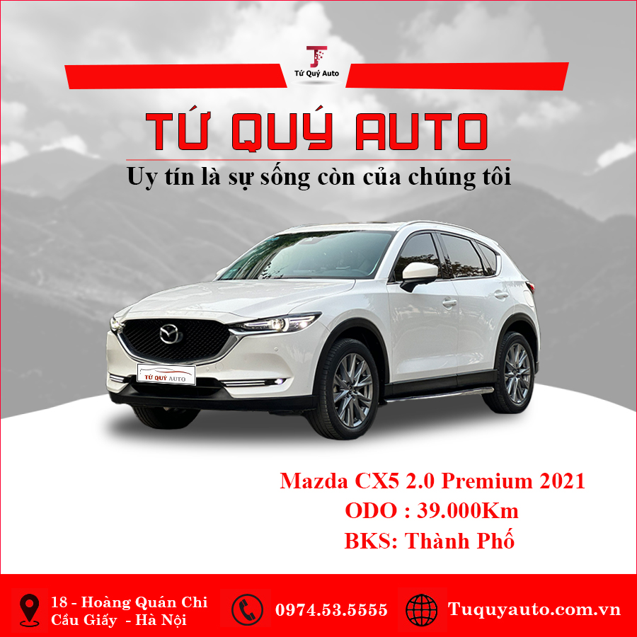 Xe Mazda CX5 Premium 2.0 AT 2021 - Trắng