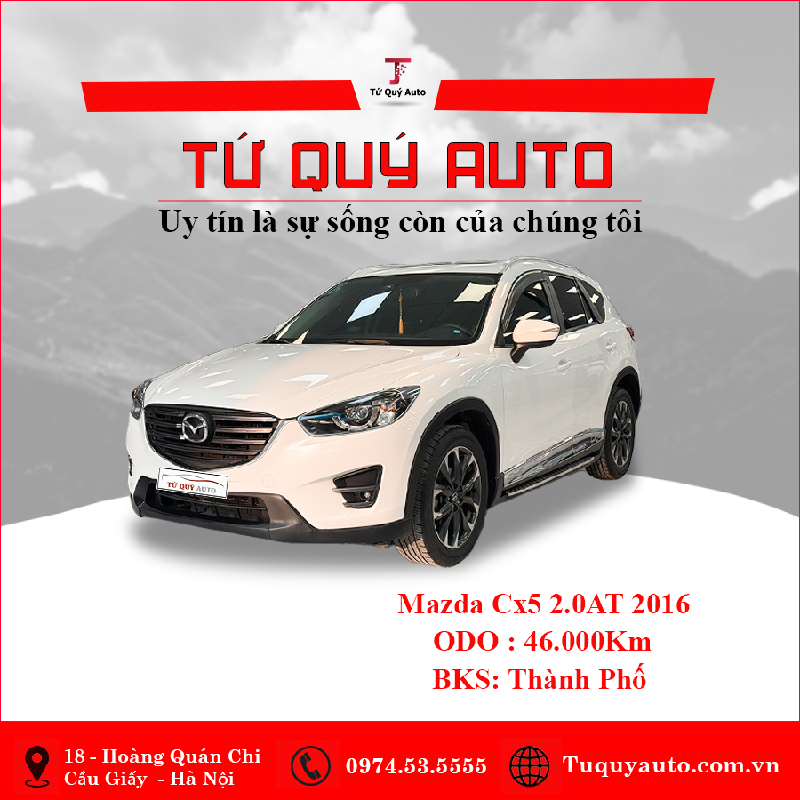 Xe Mazda CX5 2.0 AT 2016 - Trắng