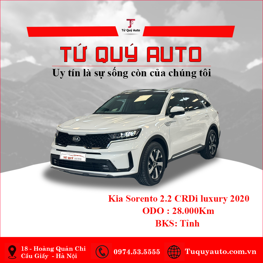 Xe Kia Sorento Luxury 2.2D 2020 - Trắng