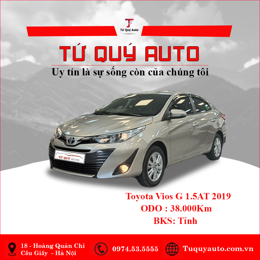 Xe Toyota Vios 1.5G 2019 - Vàng Cát