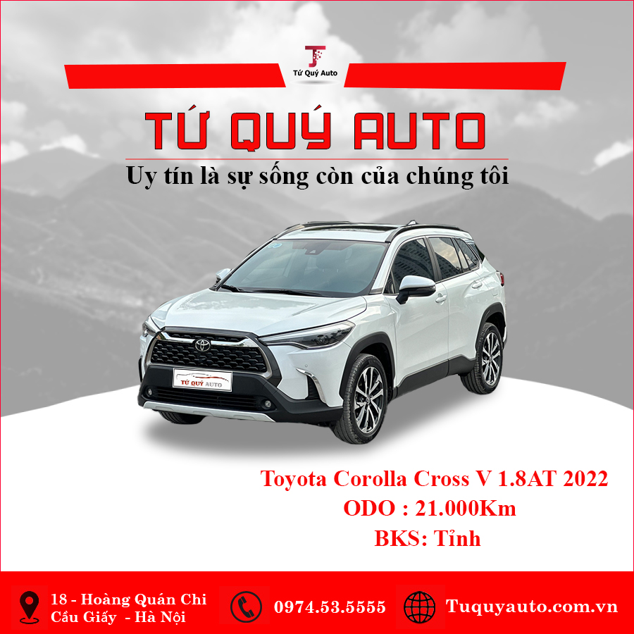 Xe Toyota Corolla Cross 1.8V 2022 - Trắng