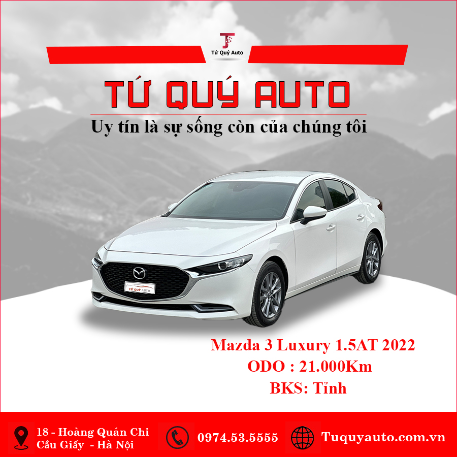 Xe Mazda 3 1.5L Luxury 2022 - Trắng