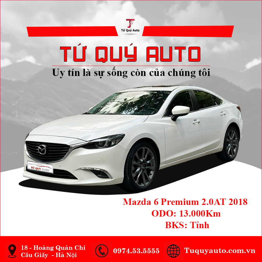 Xe Mazda 6 2.0L Premium 2018 - Trắng