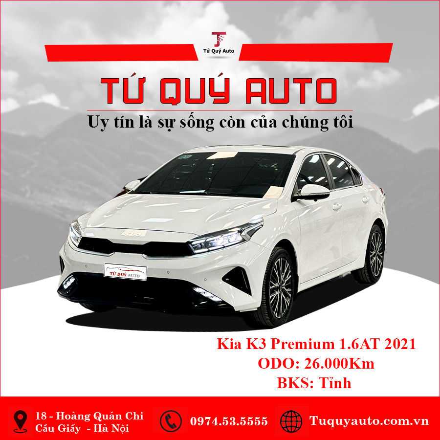 Xe Kia K3 Premium 1.6 AT 2021 - Trắng