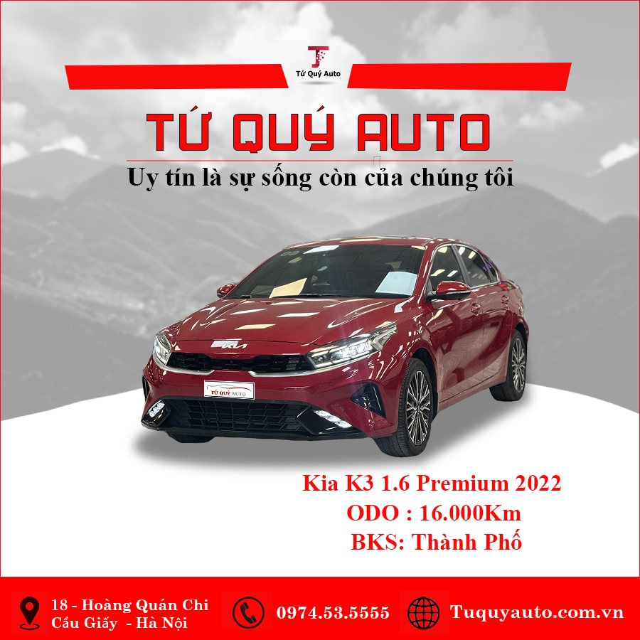 Xe Kia K3 Premium 1.6 AT 2022 - Đỏ