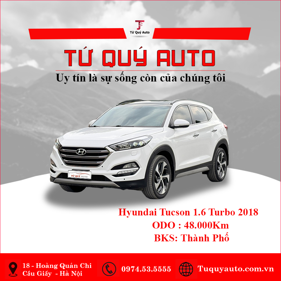 Xe Hyundai Tucson 1.6 AT Turbo 2018 - Trắng