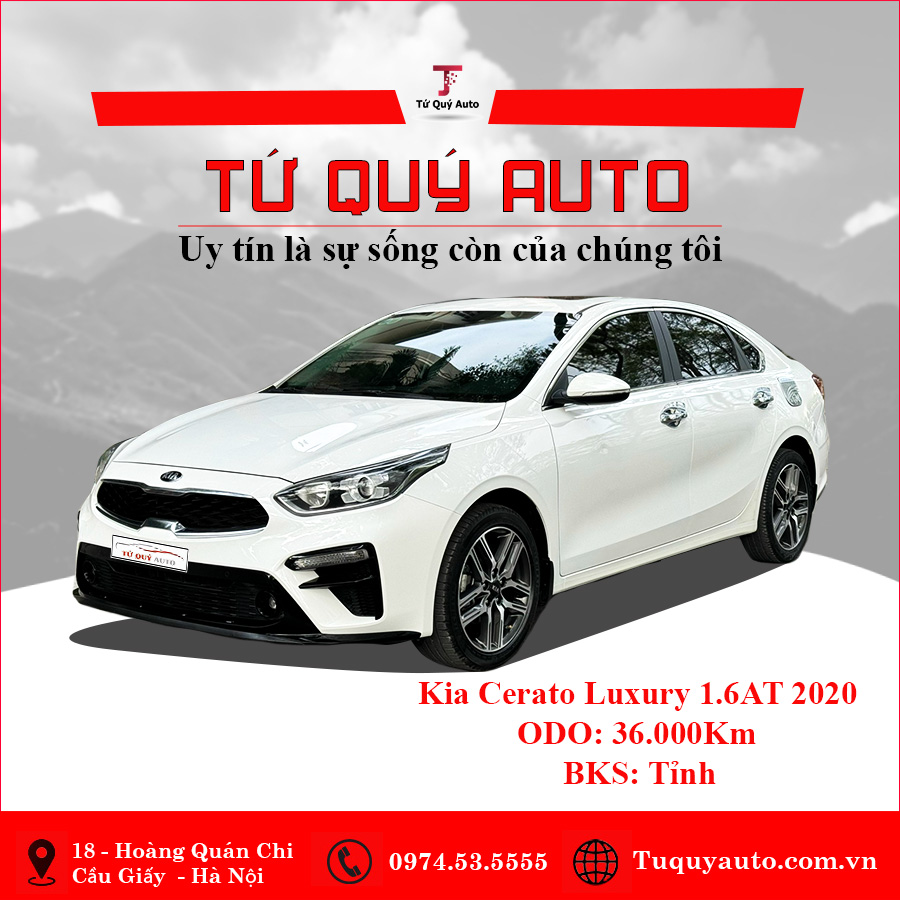 Xe Kia Cerato 1.6 AT Luxury 2020 - Trắng