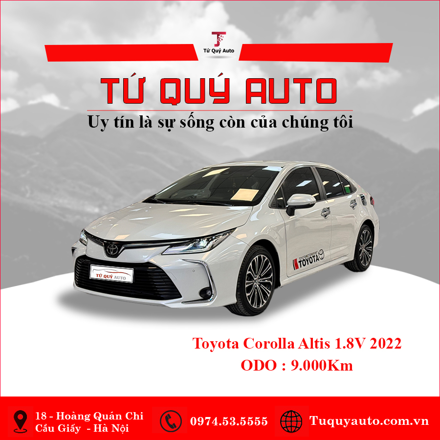 Xe Toyota Corolla altis 1.8V 2022 - Trắng