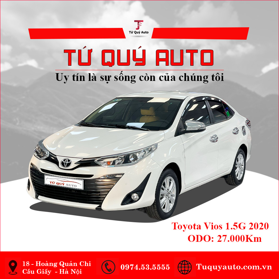 Xe Toyota Vios 1.5G 2020 - Trắng