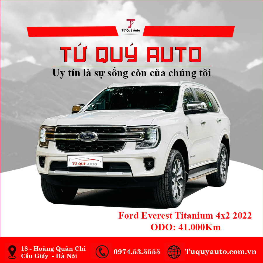 Xe Ford Everest Titanium 2.0L 4x2 AT 2022 - Trắng