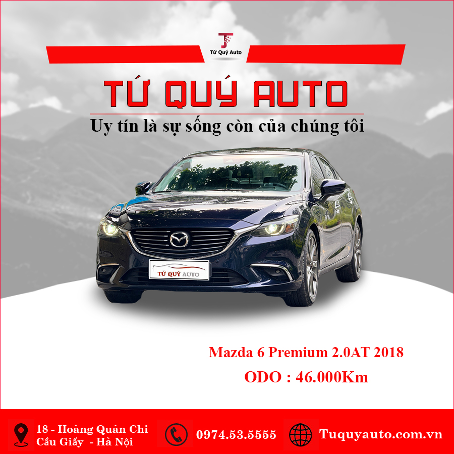 Xe Mazda 6 2.0L Premium 2018 - Xanh Đen