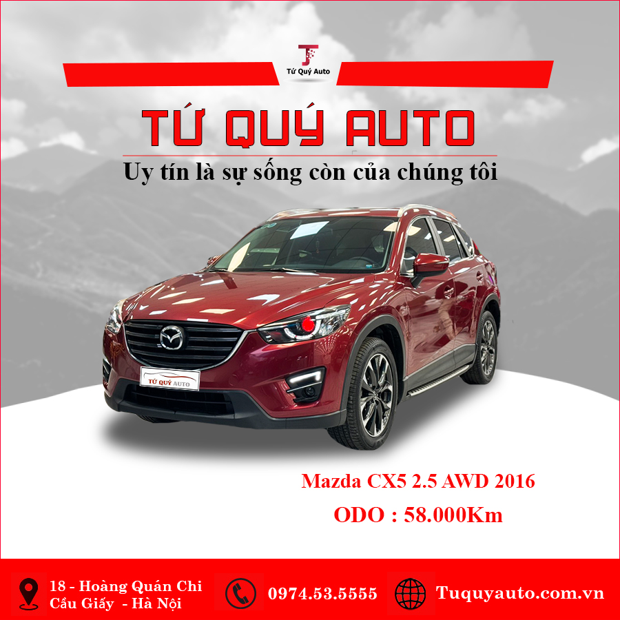 Xe Mazda CX5 2.5 AT AWD 2016 - Đỏ