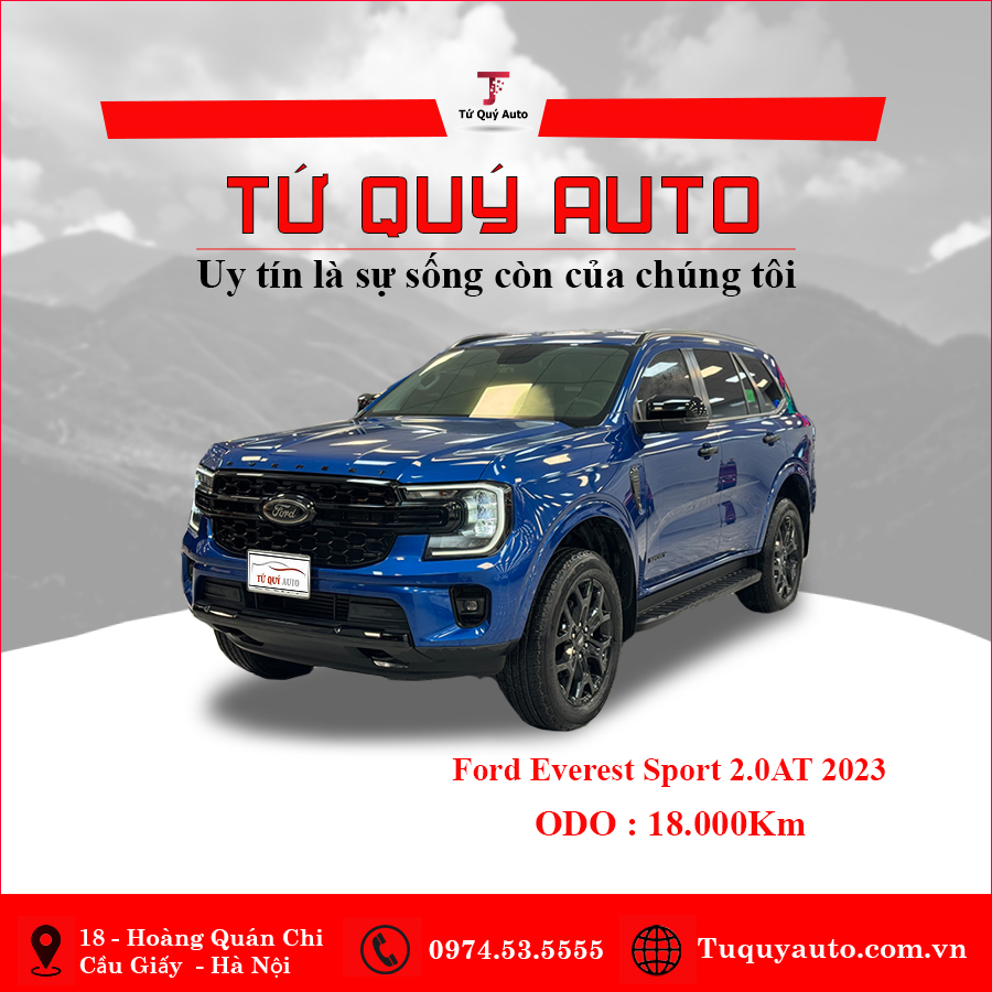 Xe Ford Everest Sport 2.0L 4x2 AT 2023 - Xanh