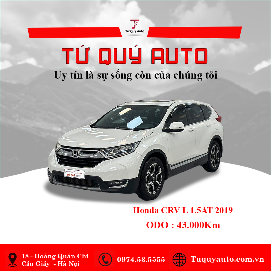 Xe Honda CRV L 1.5 Turbo 2019 - Trắng