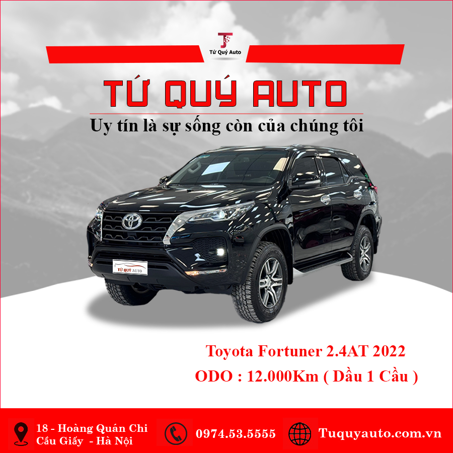 Xe Toyota Fortuner 2.4L 4x2 AT 2022 - Đen