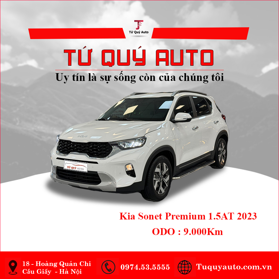 Xe Kia Sonet Premium 1.5 AT 2023 - Trắng