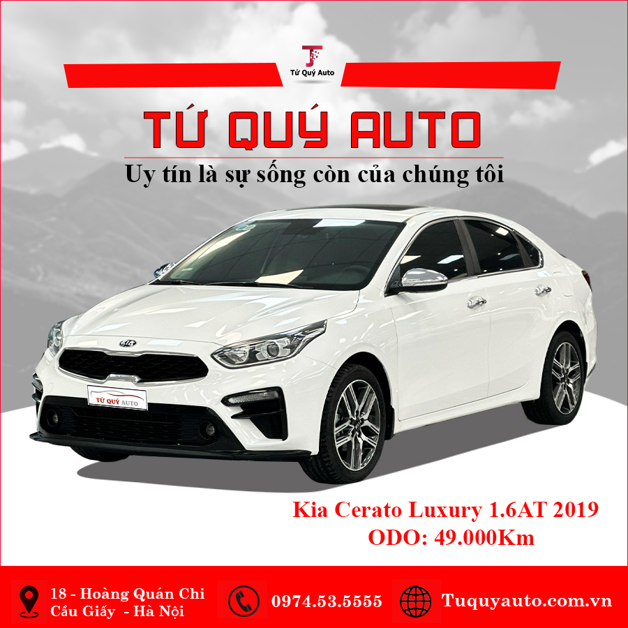 Xe Kia Cerato 1.6 AT Luxury 2019 - Trắng