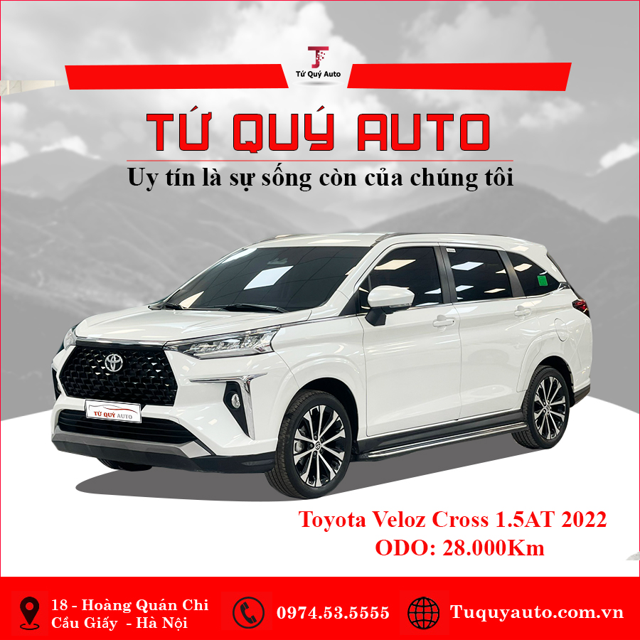 Xe Toyota Veloz Cross Top 1.5 CVT 2022 - Trắng