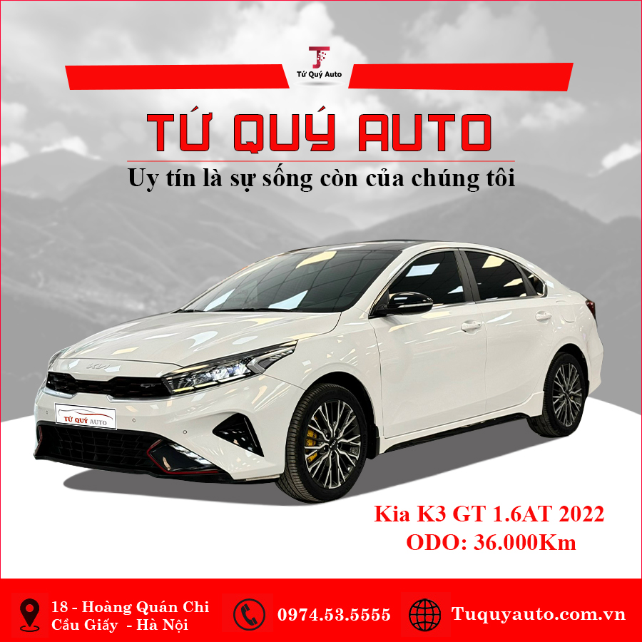 Xe Kia K3 GT 1.6 AT Turbo 2022 - Trắng