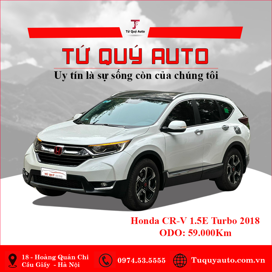 Xe Honda CRV 1.5E Turbo 2018 - Trắng