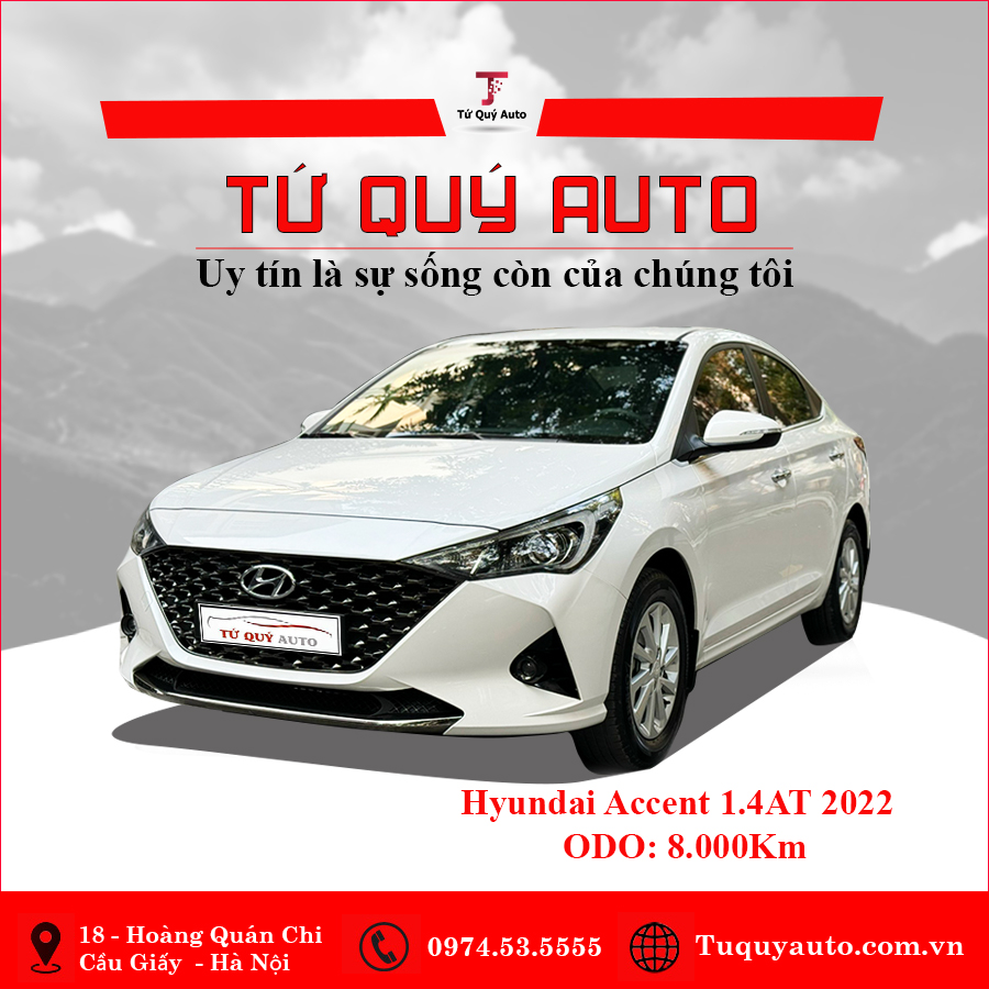 Xe Hyundai Accent 1.4 AT 2022 - Trắng