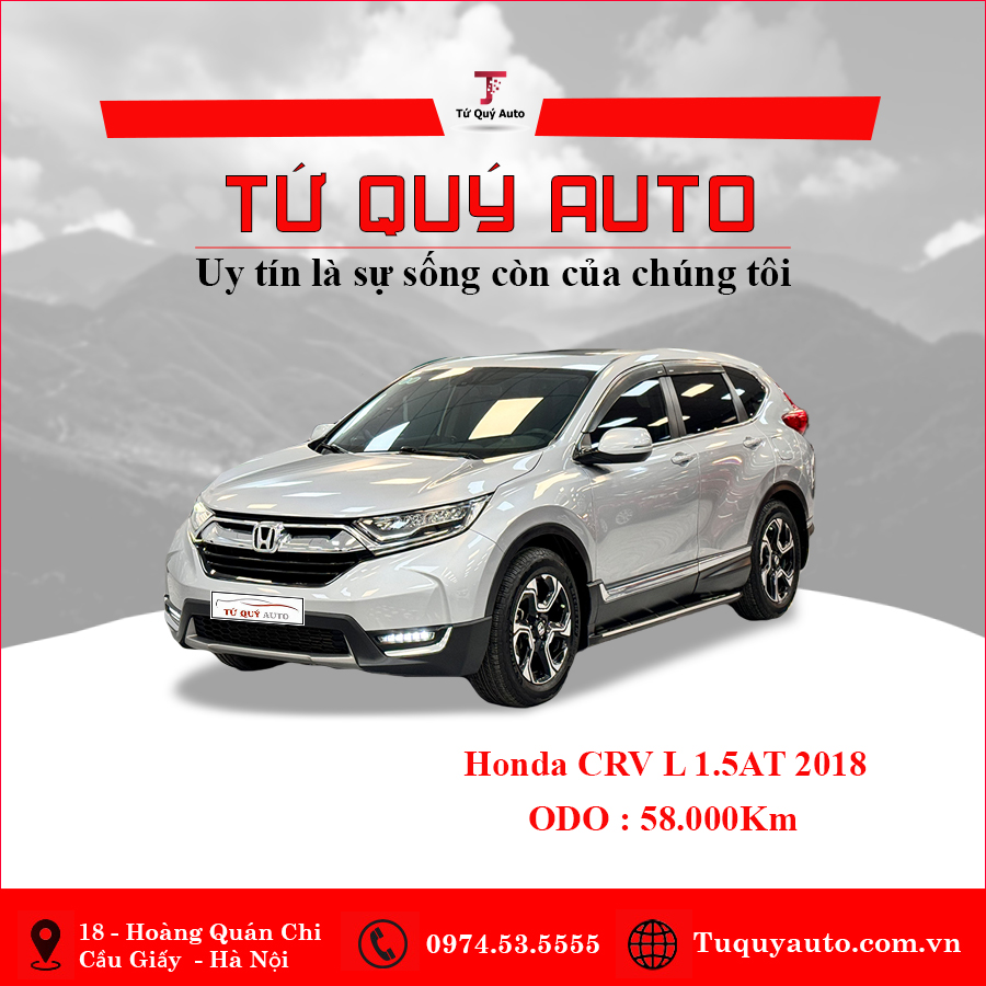 Xe Honda CRV 1.5L Turbo 2018 - Bạc