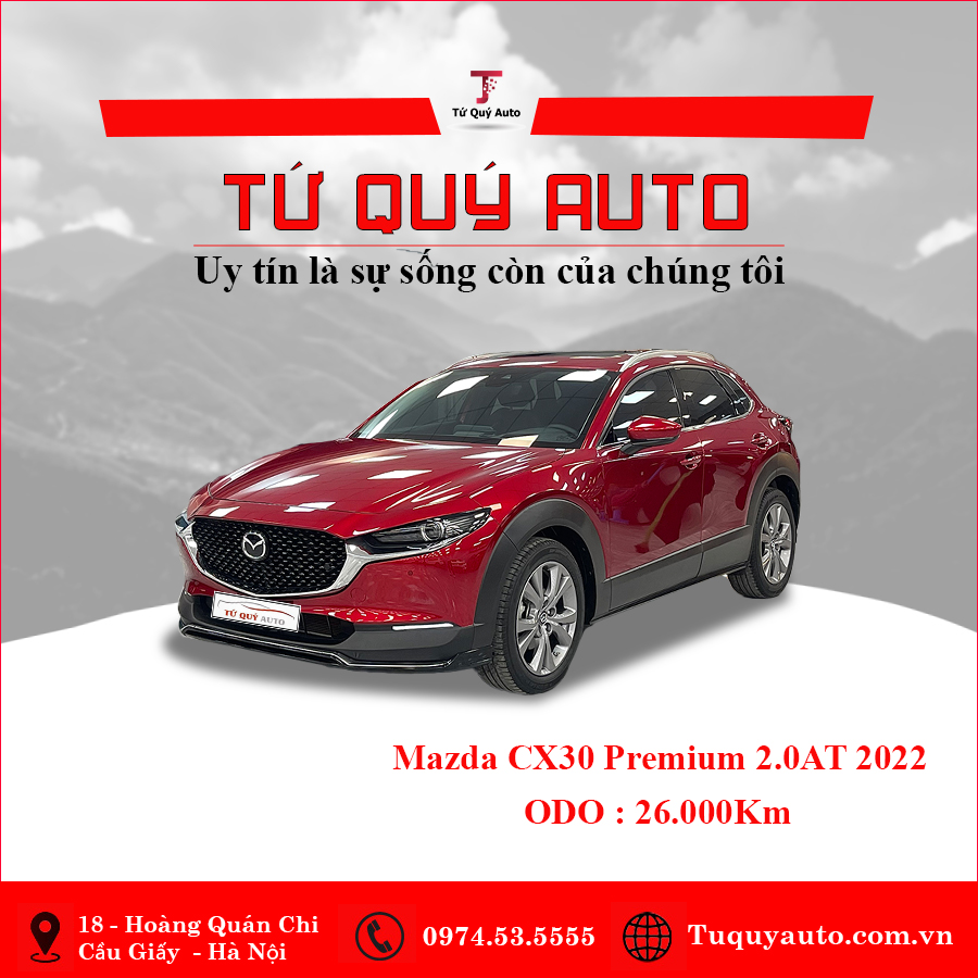 Xe Mazda CX 30 Premium 2.0 AT 2022 - Đỏ