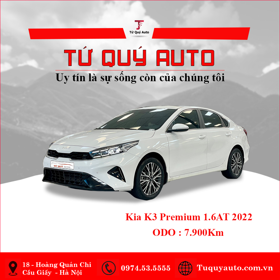 Xe Kia K3 Premium 1.6 AT 2022 - Trắng