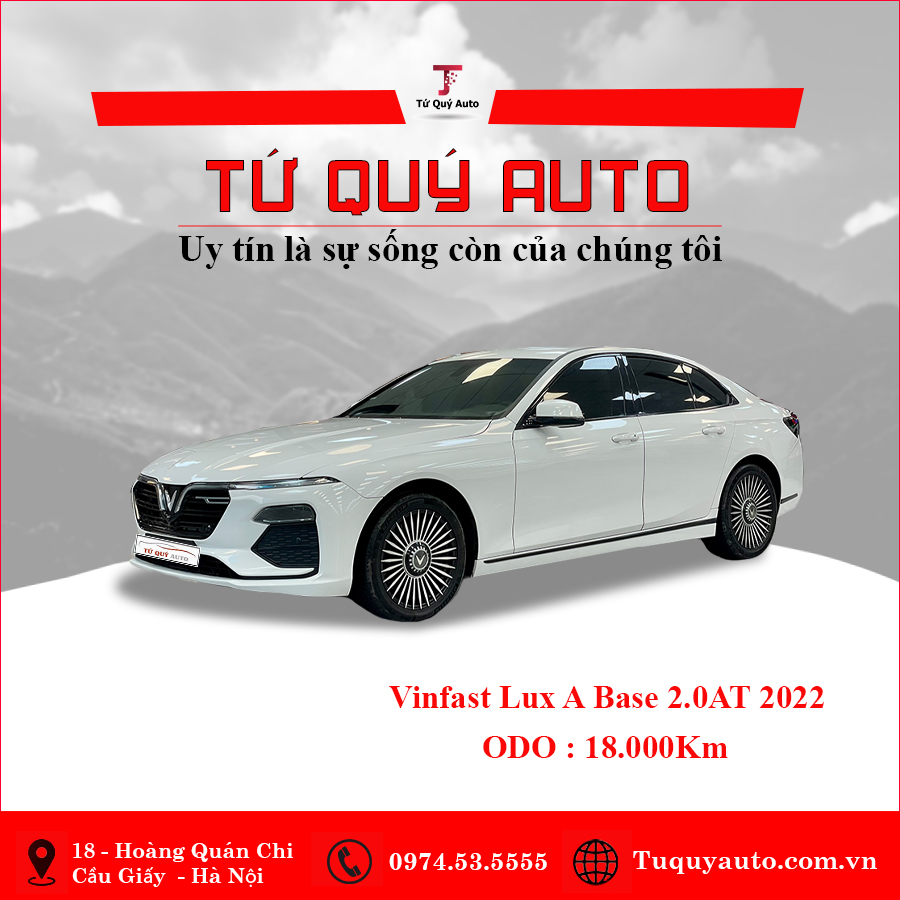 Xe VinFast Lux A 2.0 Tiêu chuẩn 2022 - Trắng