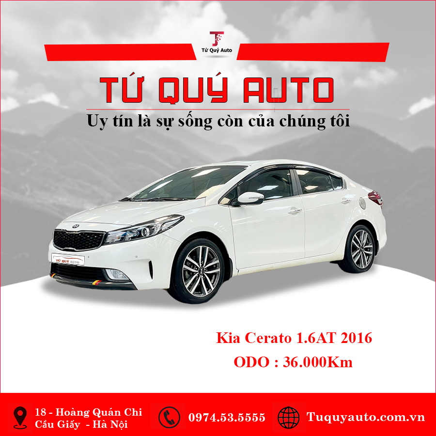 Xe Kia Cerato 1.6 AT 2016 - Trắng