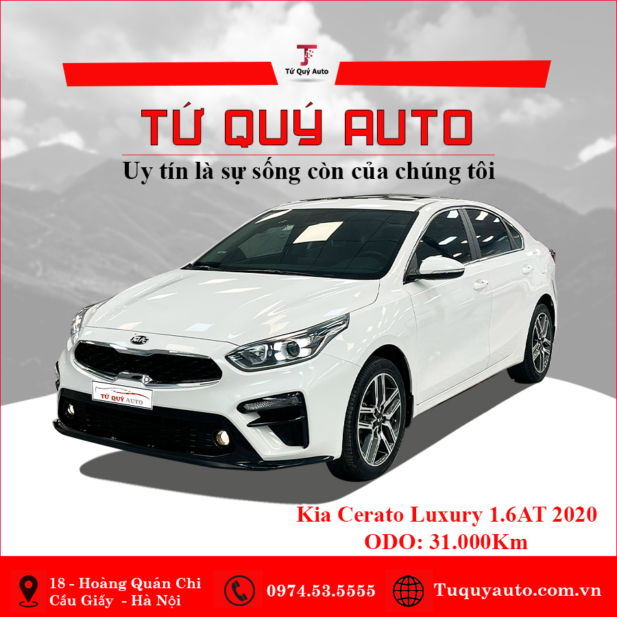 Xe Kia Cerato 1.6 AT Luxury 2020 - Trắng