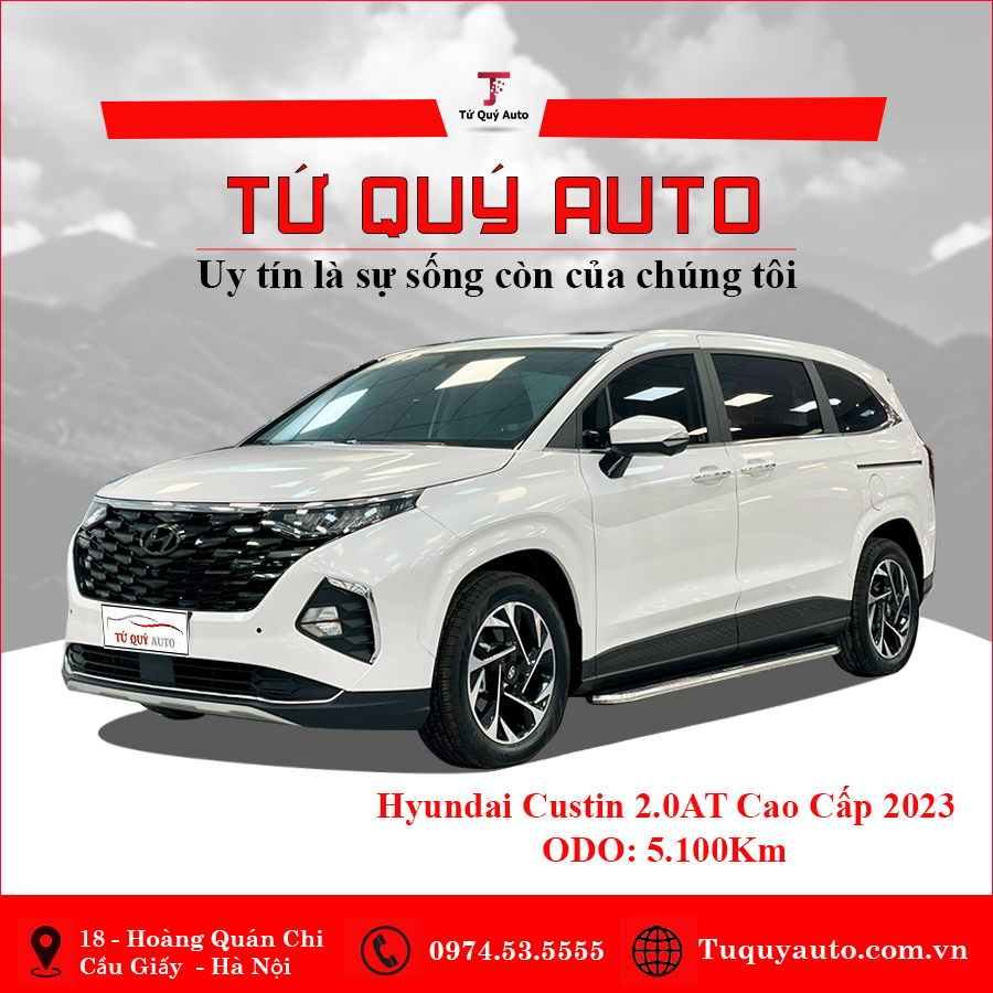 Xe Hyundai Custin Cao Cấp 2.0T 2023 - Trắng