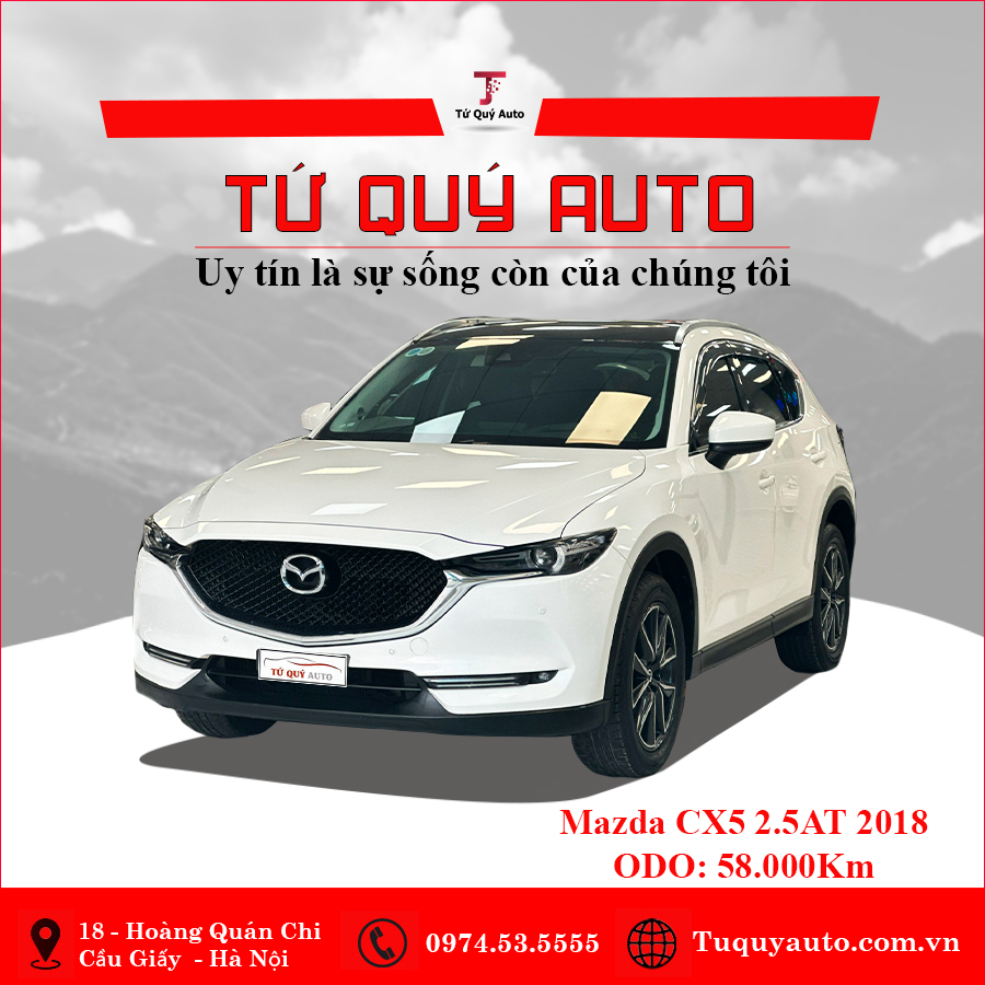 Xe Mazda CX5 2.5 AT 2WD 2018 - Trắng