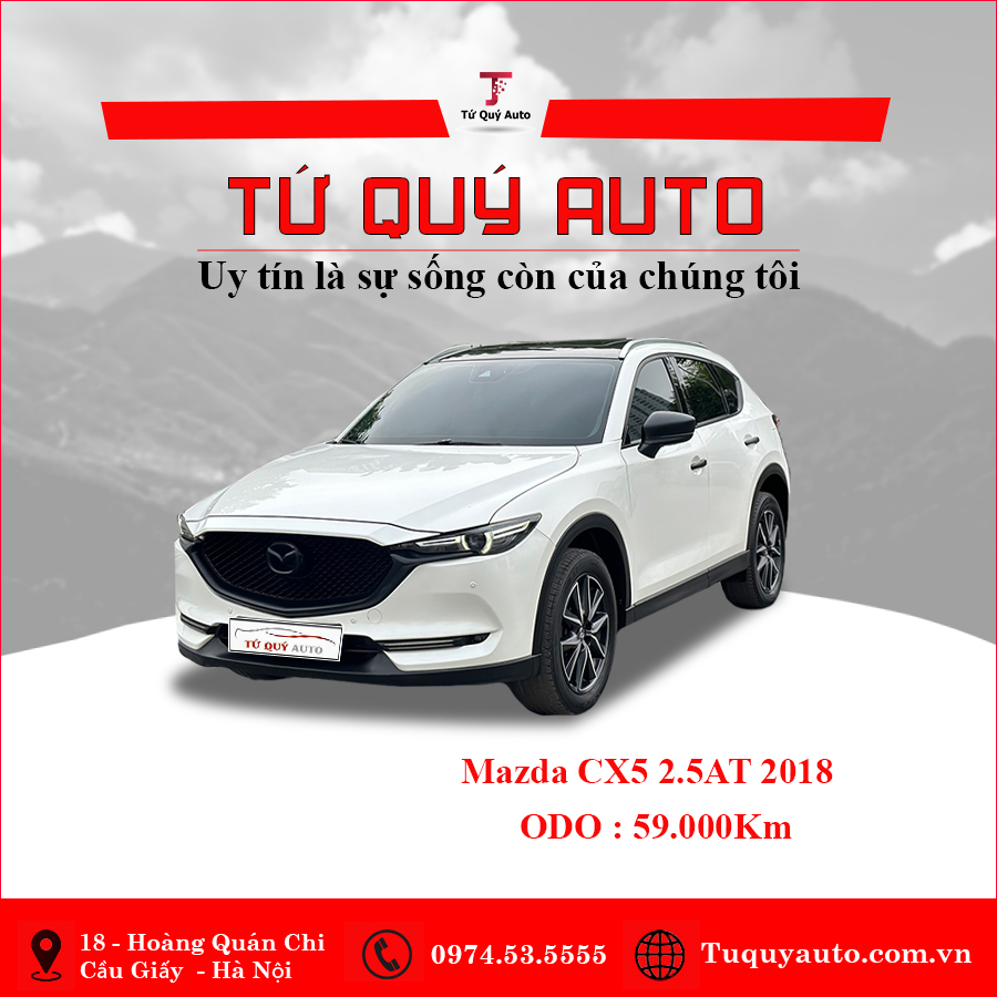 Xe Mazda CX5 2.5 AT 2WD 2018 - Trắng