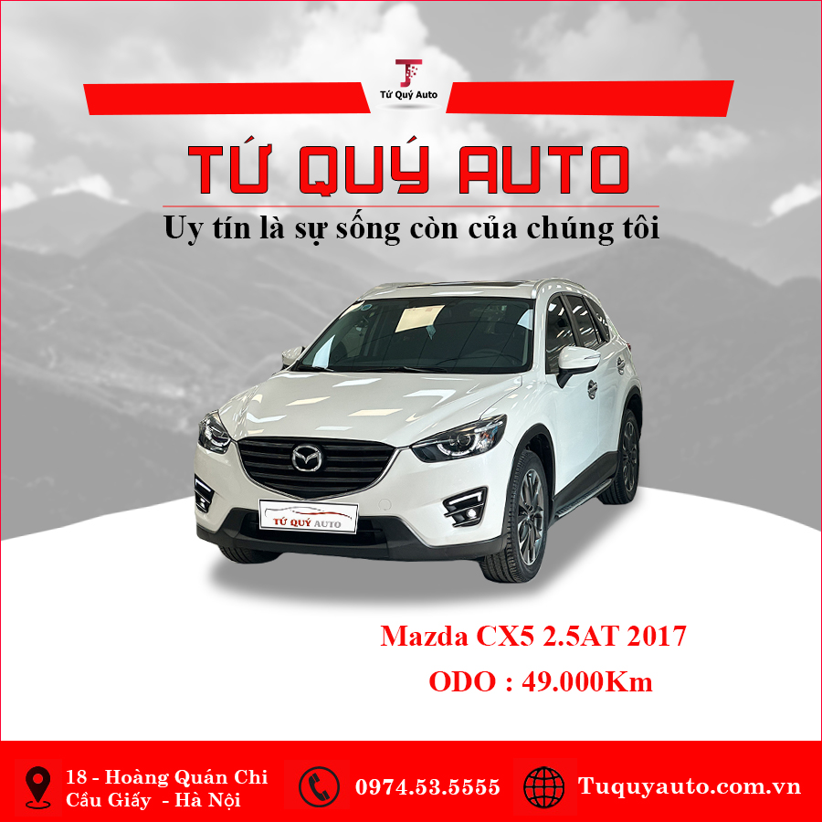 Xe Mazda CX5 2.5 AT 2WD 2017 - Trắng