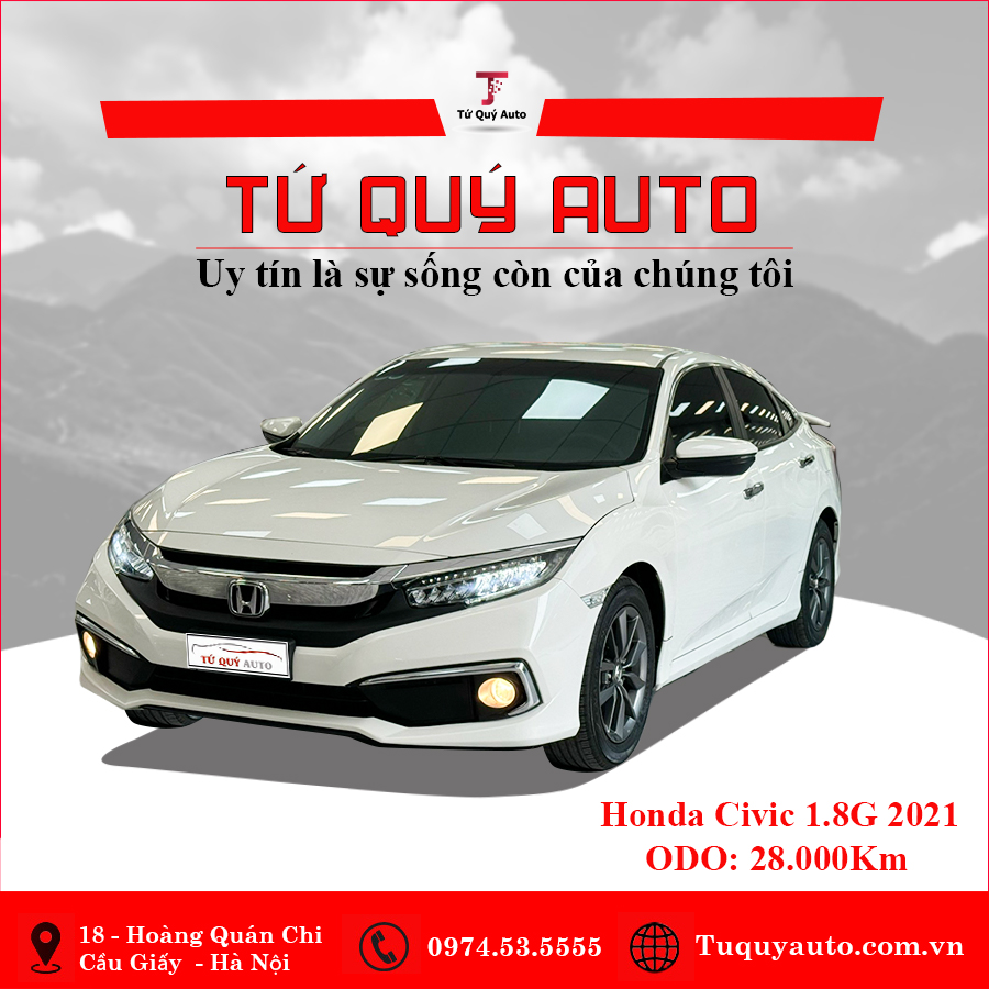 Xe Honda Civic G 1.8 AT 2021 - Trắng