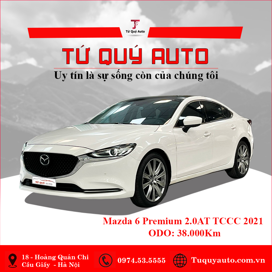 Xe Mazda 6 Premium 2.0AT TCCC 2021 - Trắng