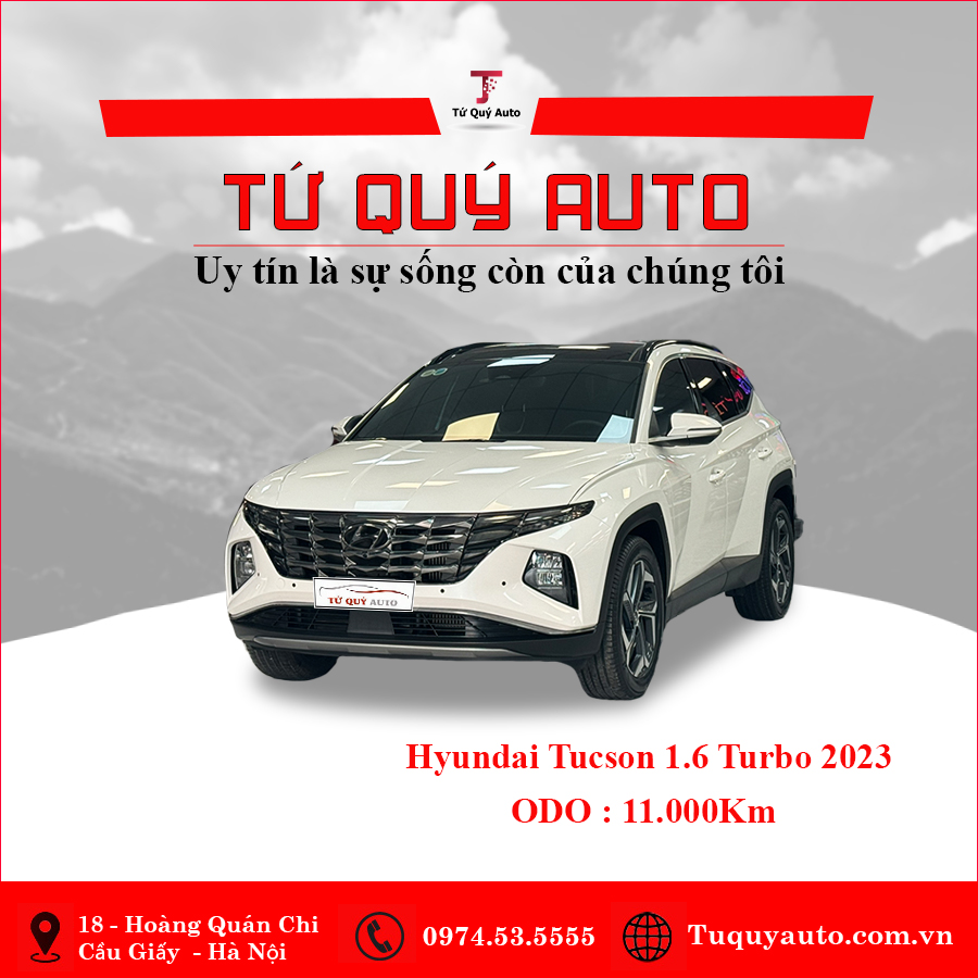 Xe Hyundai Tucson 1.6 AT Turbo HTRAC Đặc biệt 2023 - Trắng