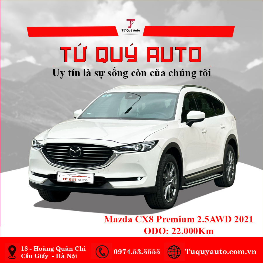 Xe Mazda CX8 Premium AWD 2021 - Trắng