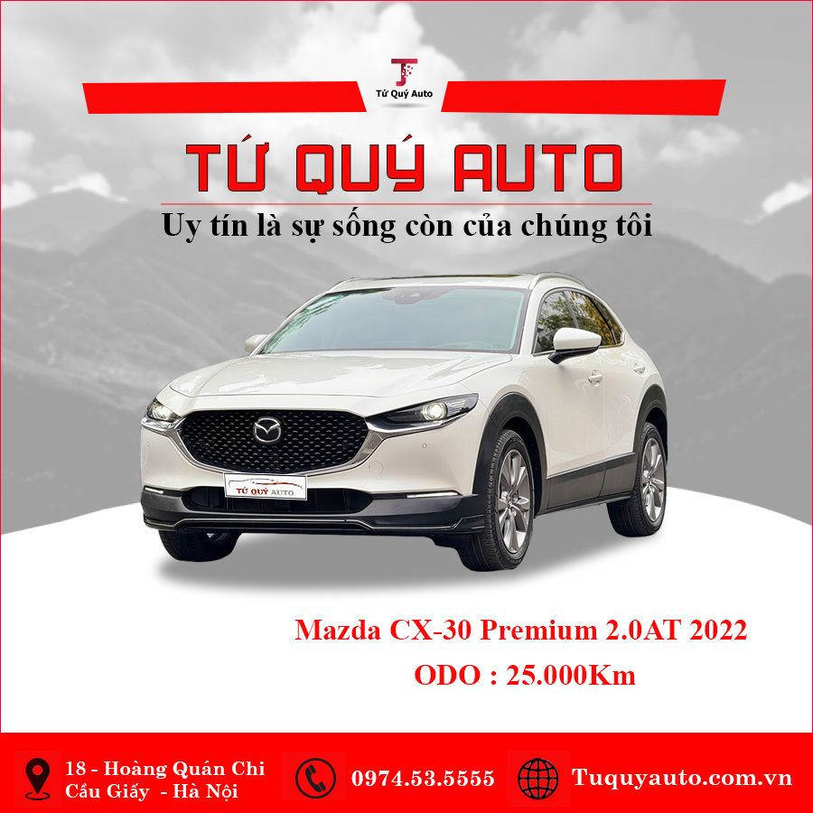 Xe Mazda CX 30 Premium 2.0 AT 2022 - Trắng