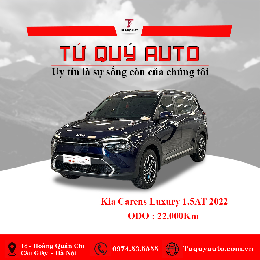 Xe Kia Carens 1.5G Luxury 2022 - Xanh Đen