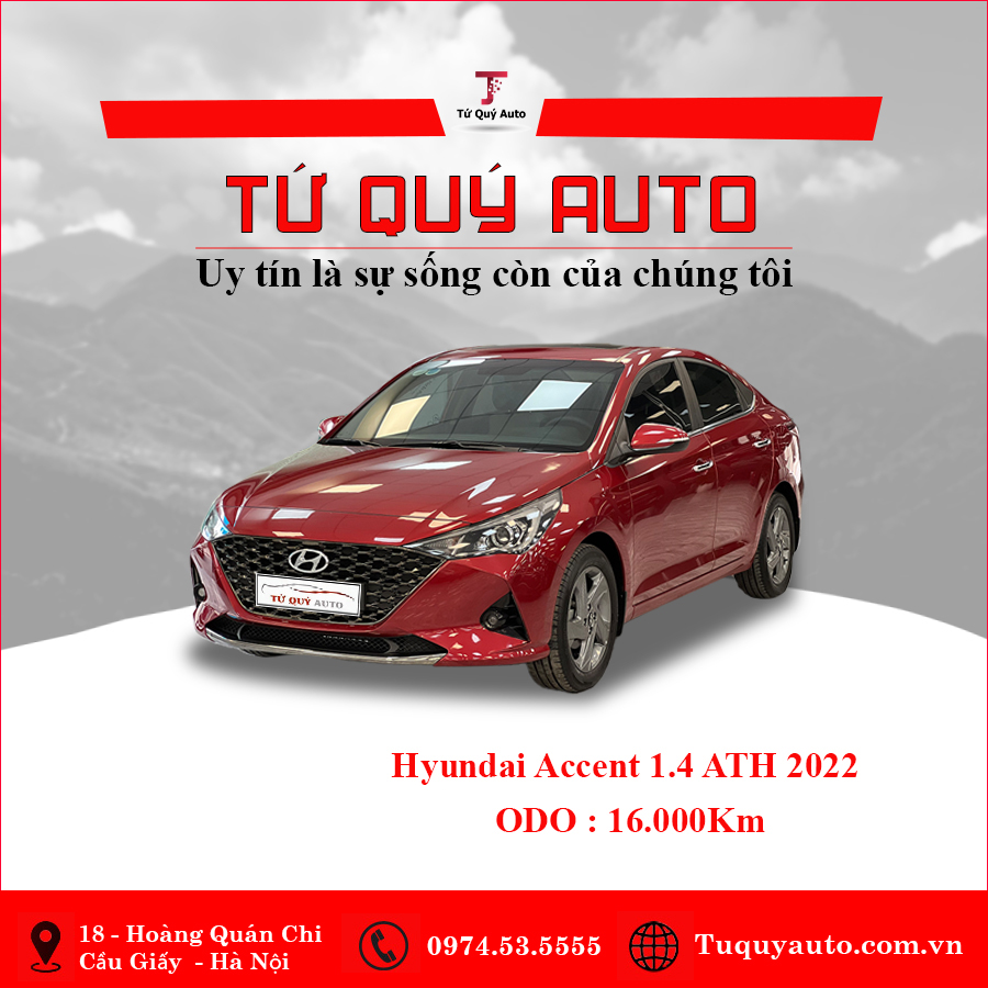 Xe Hyundai Accent 1.4 AT Đặc Biệt 2022 - Đỏ