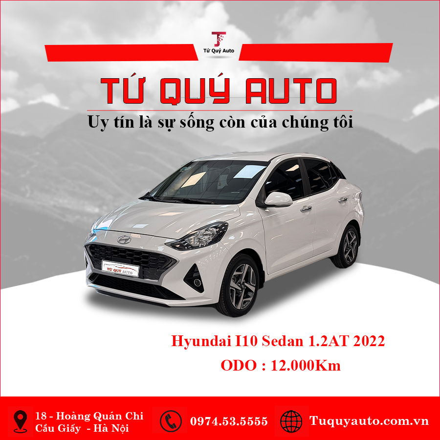 Xe Hyundai i10 Sedan 1.2 AT 2022 - Trắng