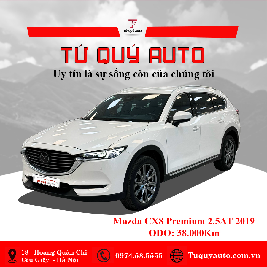 Xe Mazda CX8 Premium 2019 - Trắng